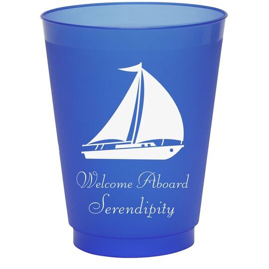 Large Sailboat Colored Shatterproof Cups